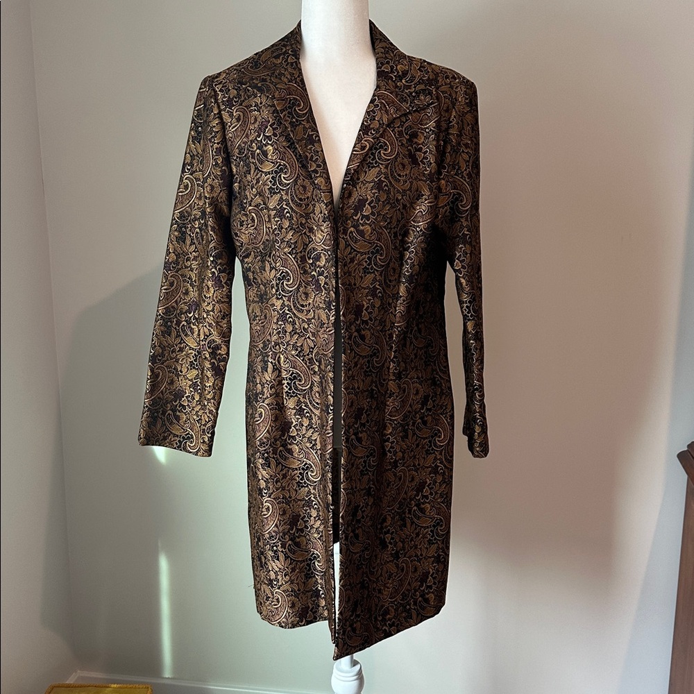 Coldwater Creek Paisley Gold Duster Jacket